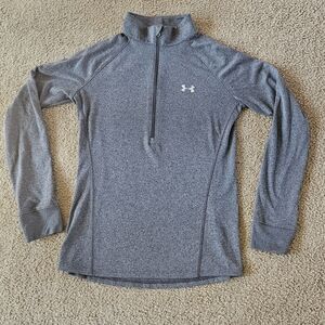 Under Armour 1/2 Zip Heathered Gray Long Sleeve Top